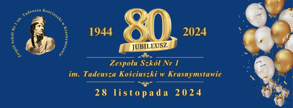 plakat informujący o jubileuszu szkoły