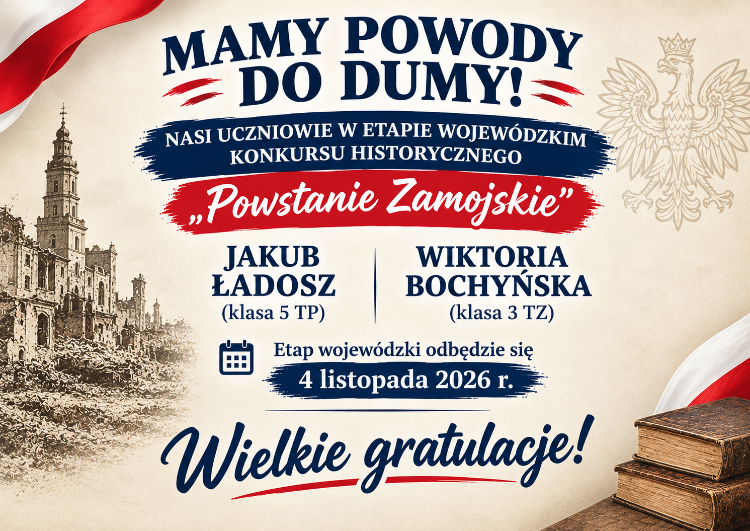 plakat wyniki konkursu hisorycznego